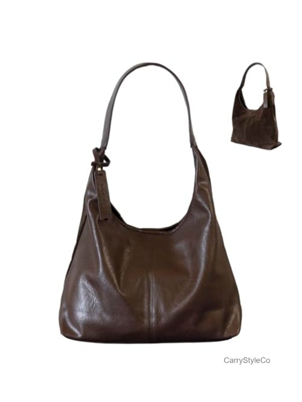 Soft PU Leather Suede Hobo Bag Large Capacity Shoulder Tote for Women